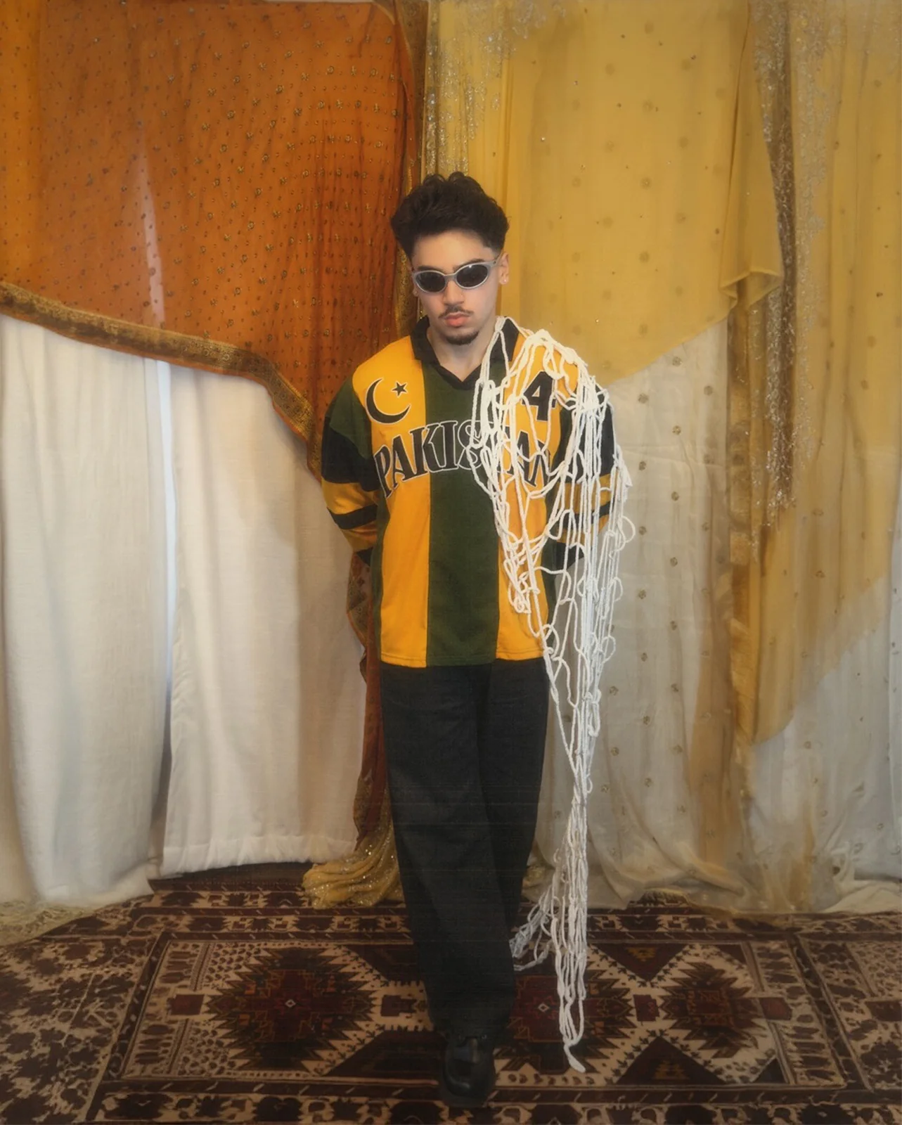 Goal Keeper LS Pakistan Striped Cotton Jersey: #4 - Image 3