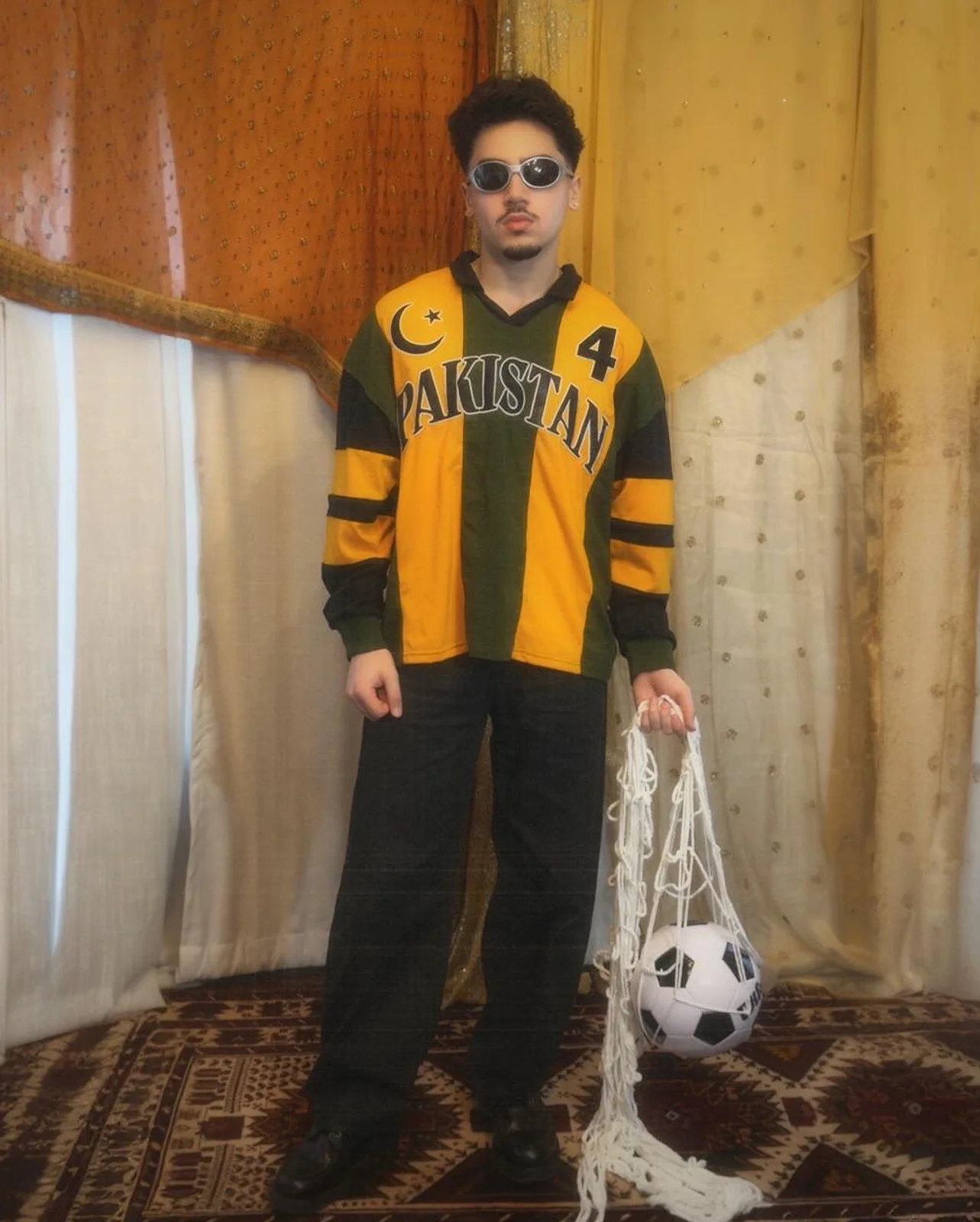 Goal Keeper LS Pakistan Striped Cotton Jersey: #4 - Image 5
