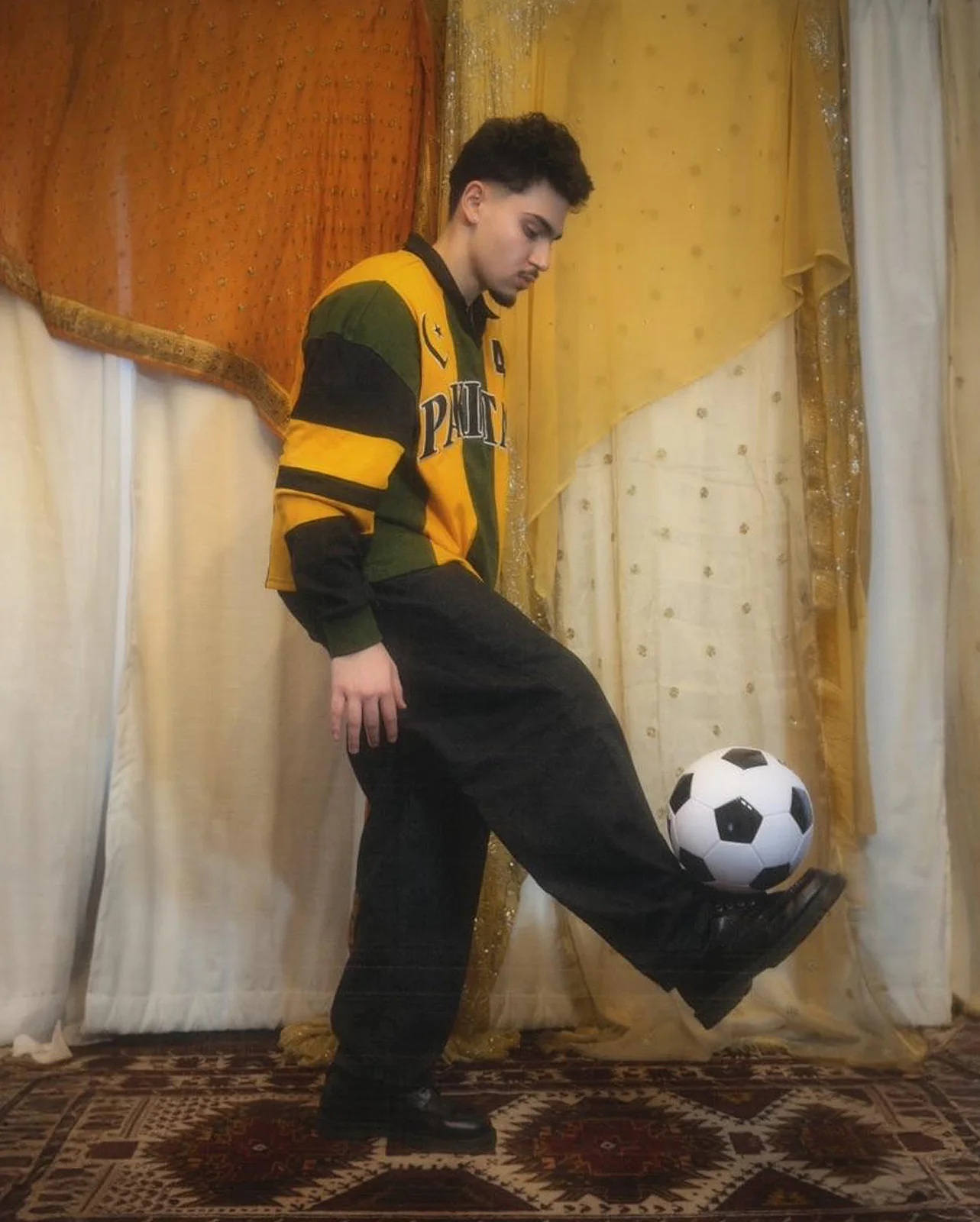 Goal Keeper LS Pakistan Striped Cotton Jersey: #4 - Image 6