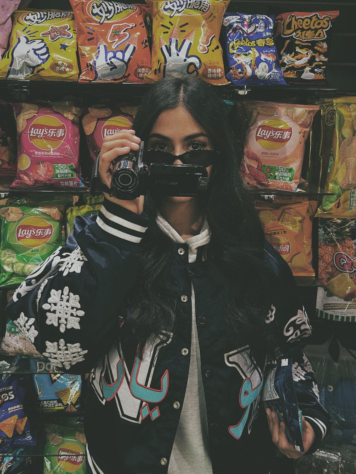 NY "Diaspora Yanks" Satin Baseball Jacket: Navy - Image 11