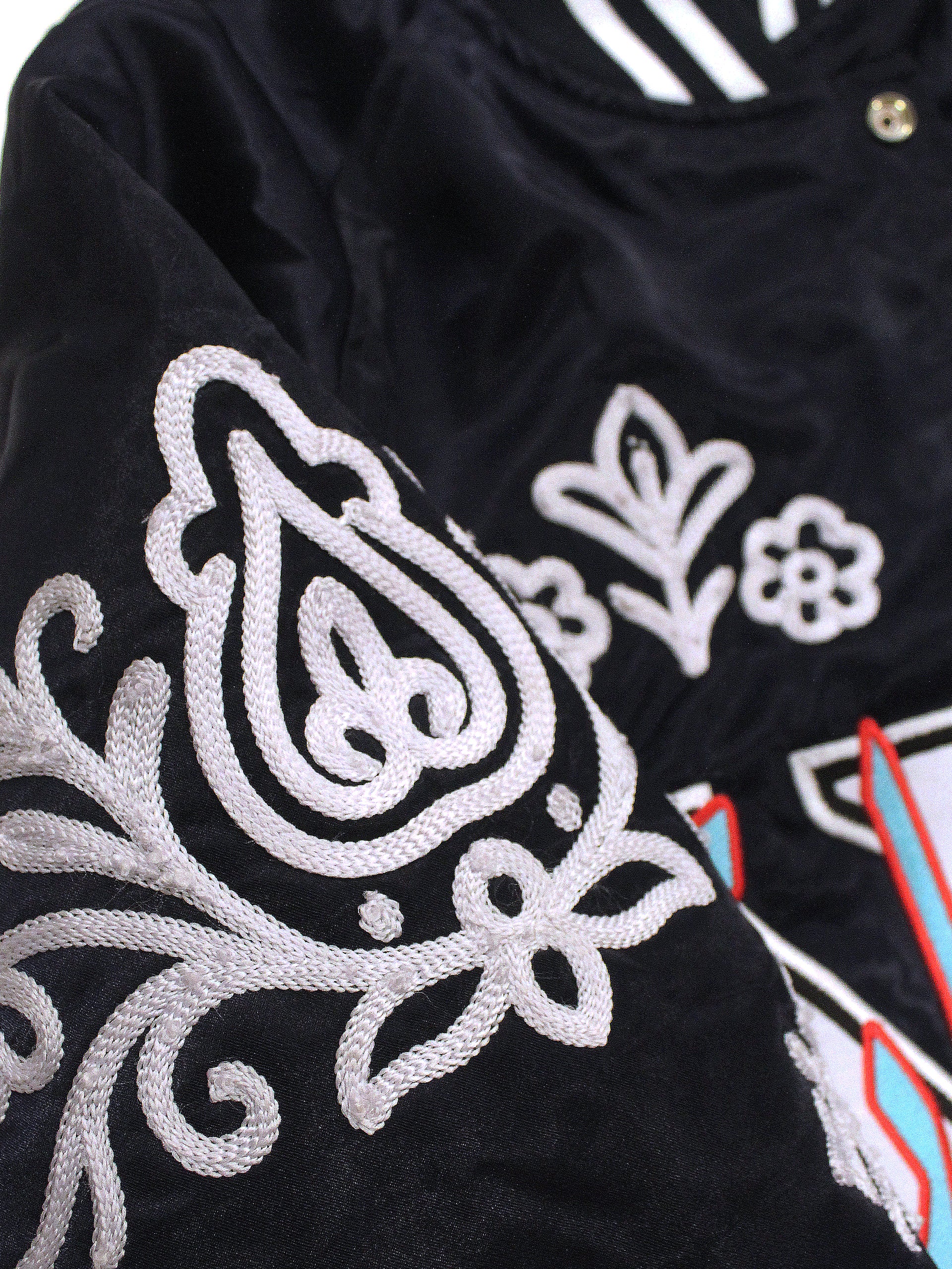 NY "Diaspora Yanks" Satin Baseball Jacket: Navy - Image 4