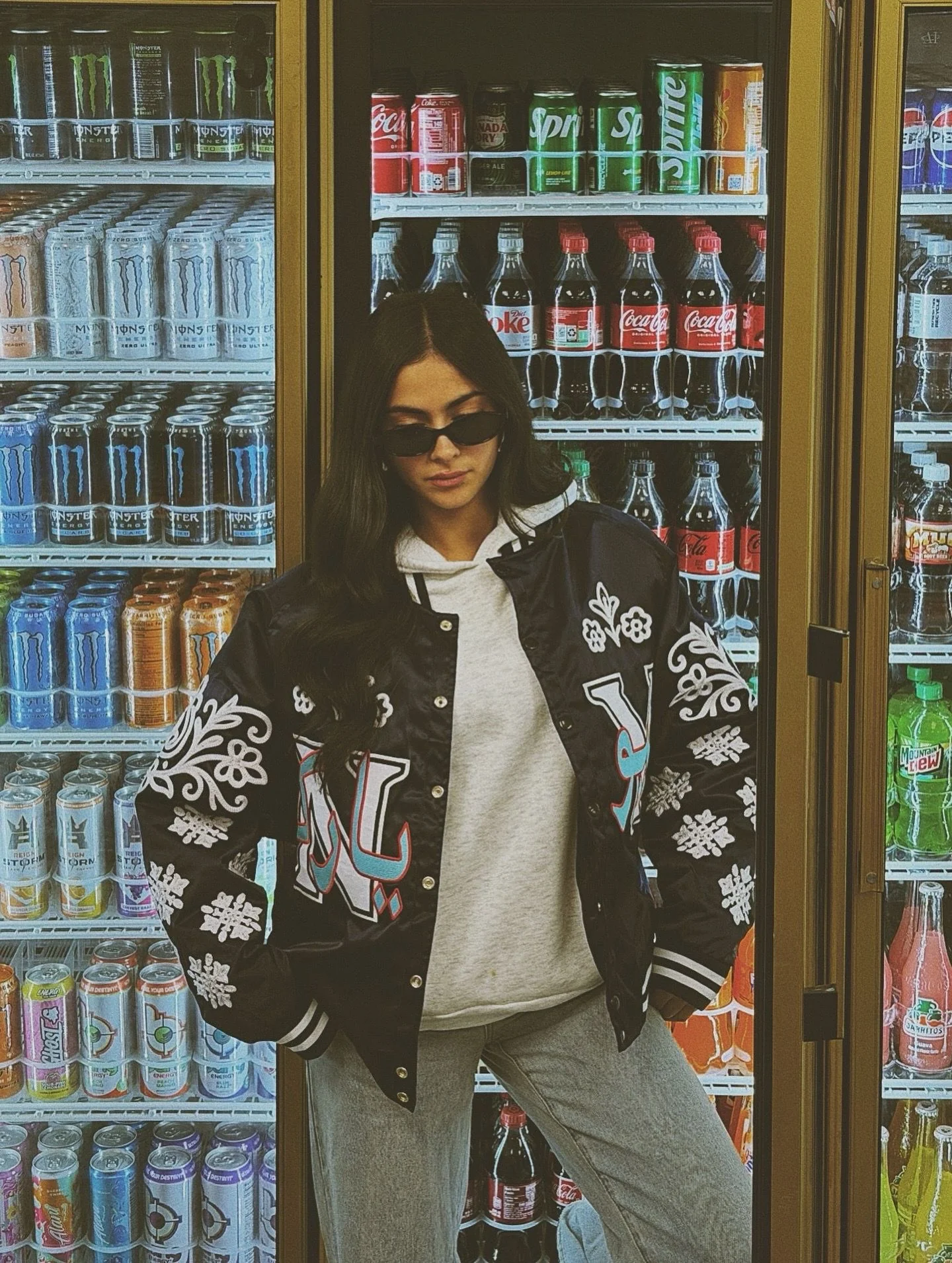 NY "Diaspora Yanks" Satin Baseball Jacket: Navy - Image 5
