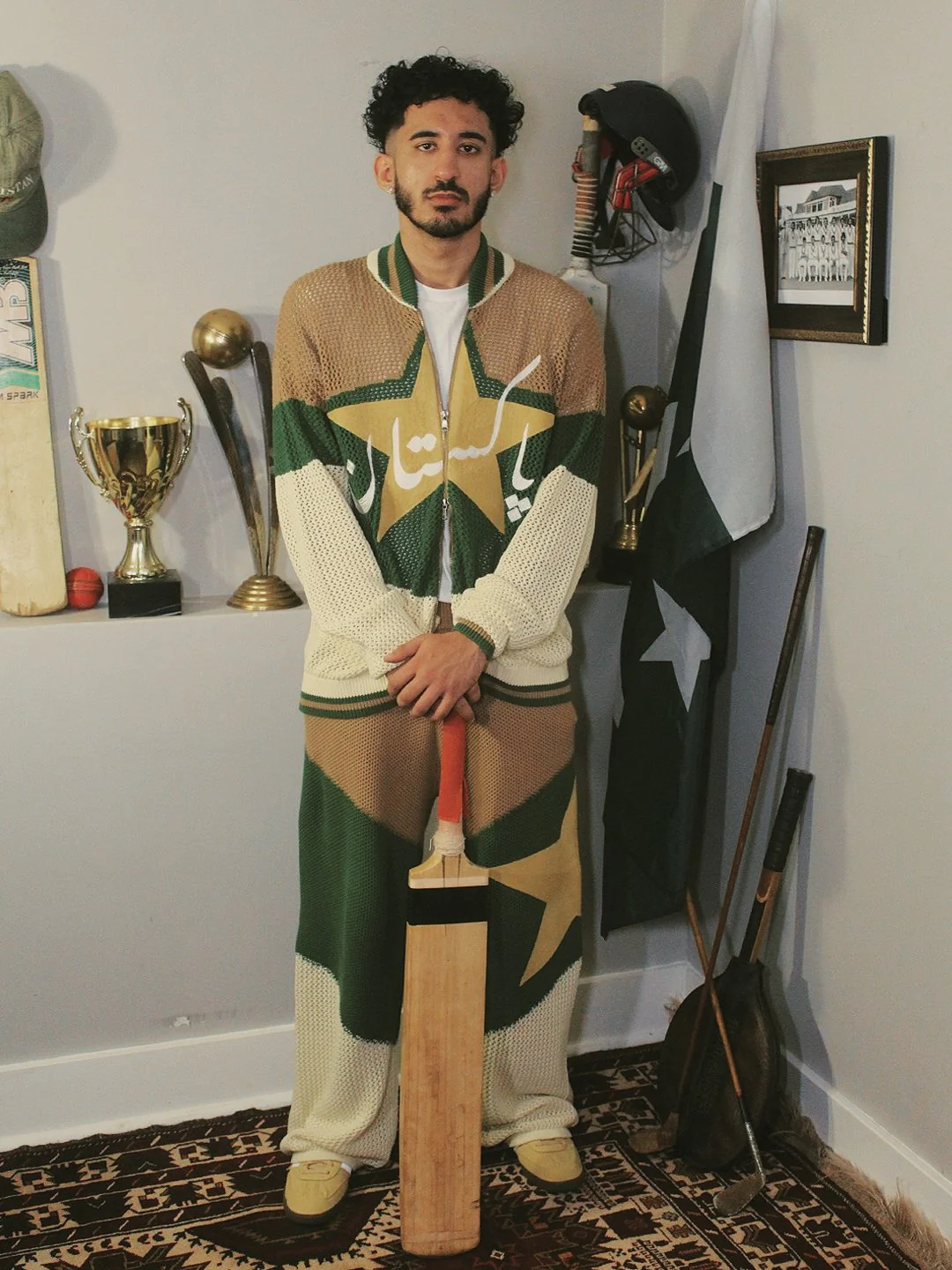 Crochet Knitted Pakistan Team Warm-Up Jacket - Image 11