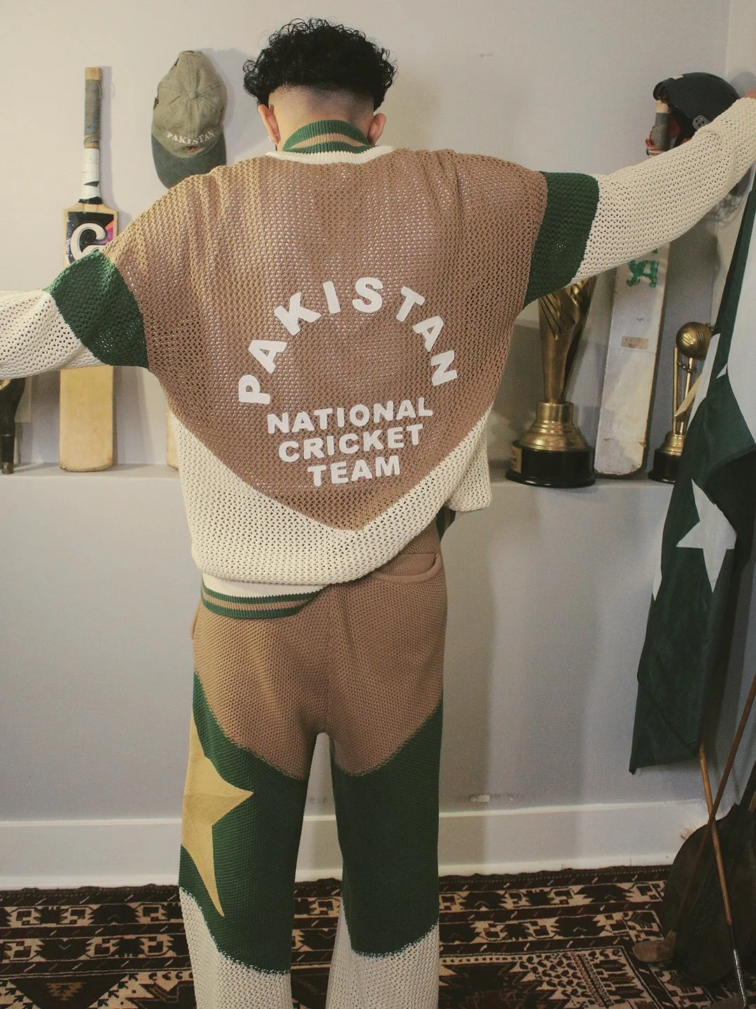Crochet Knitted Pakistan Team Warm-Up Jacket - Image 7