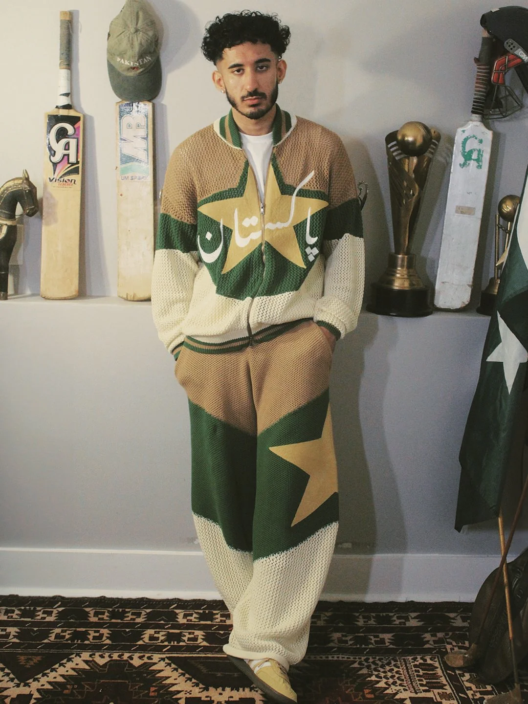 Crochet Knitted Pakistan Team Warm-Up Jacket - Image 8